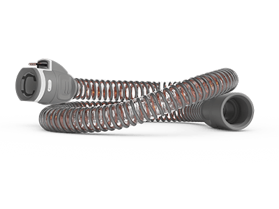 En närbild av ResMeds ClimateLineAir 11 uppvärmd luftslang.
